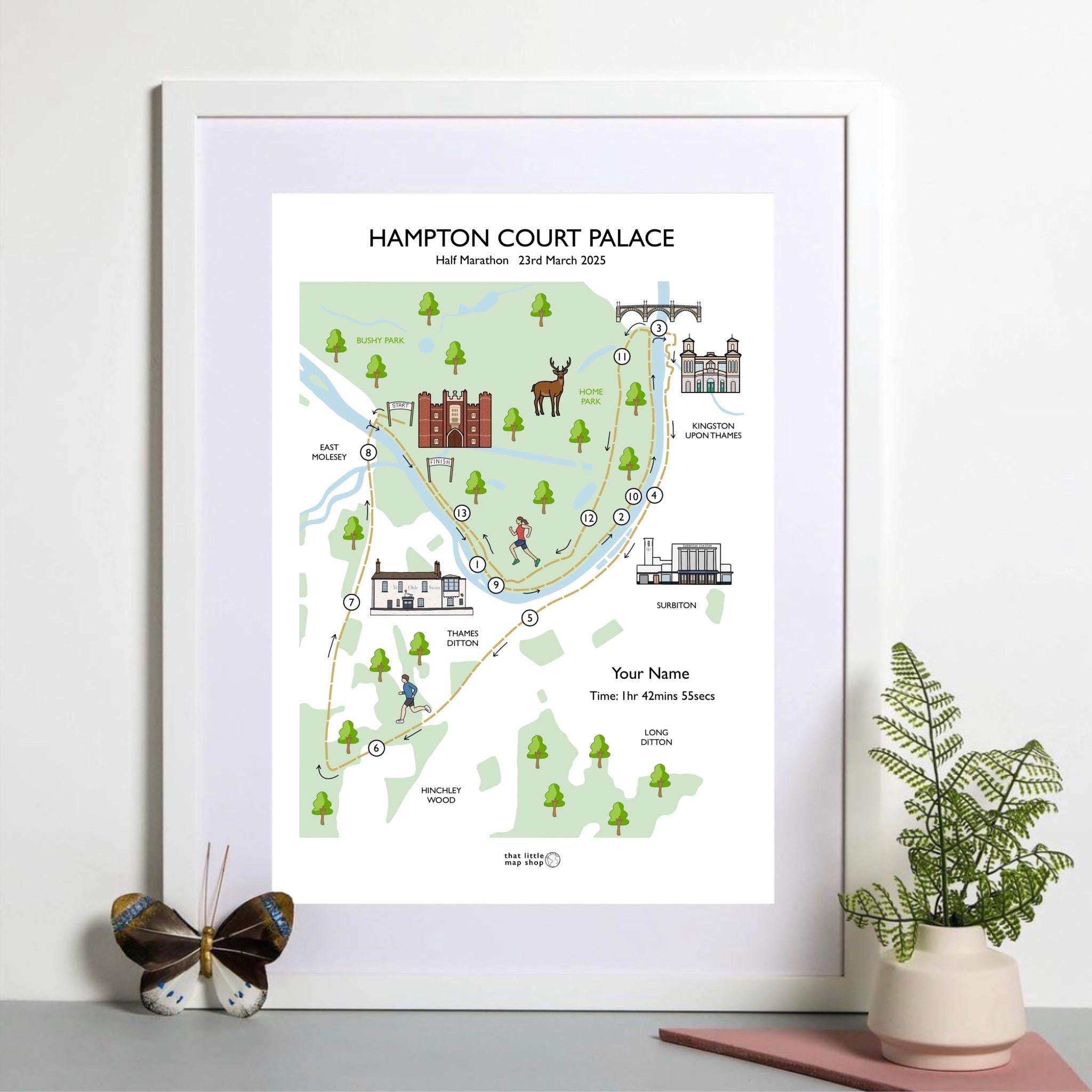 Hampton Court Palace Half Marathon Race Map