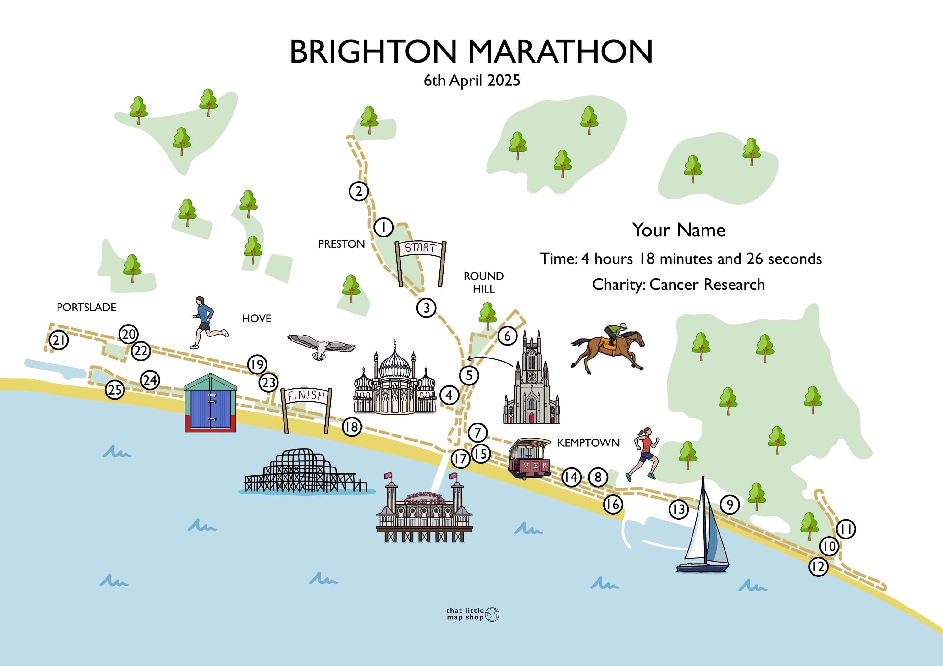 Brighton Marathon Race Map