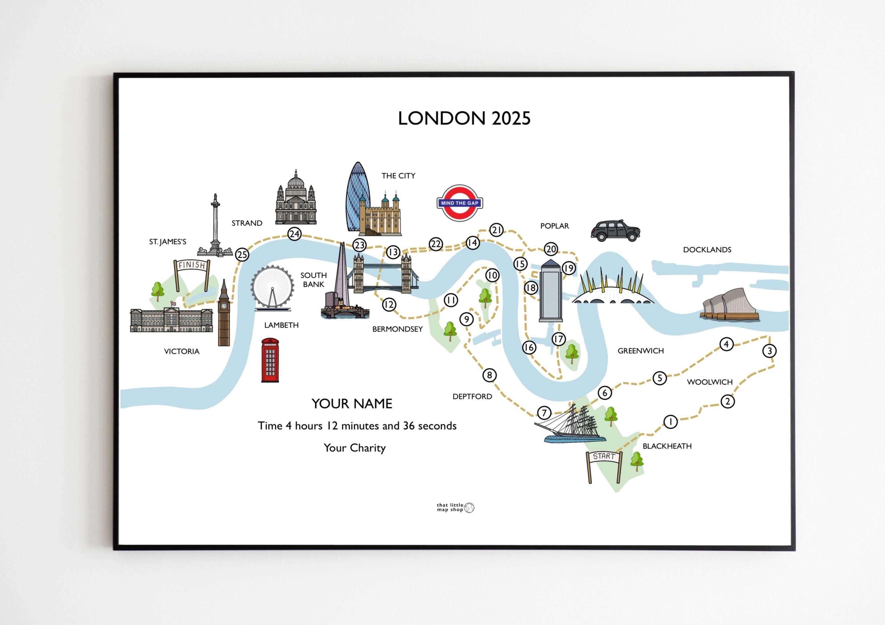 London Race Map - Marathon