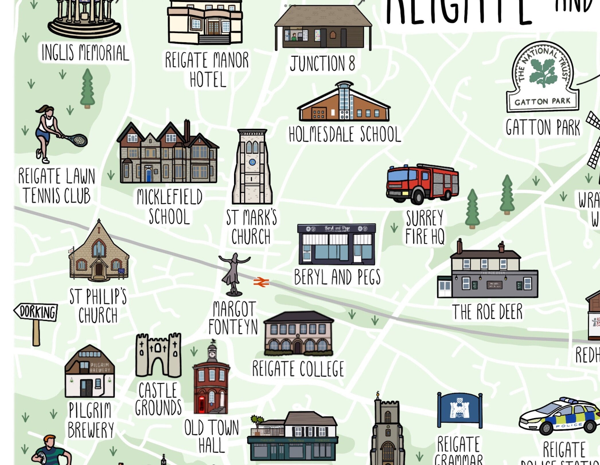 Reigate and Redhill Map