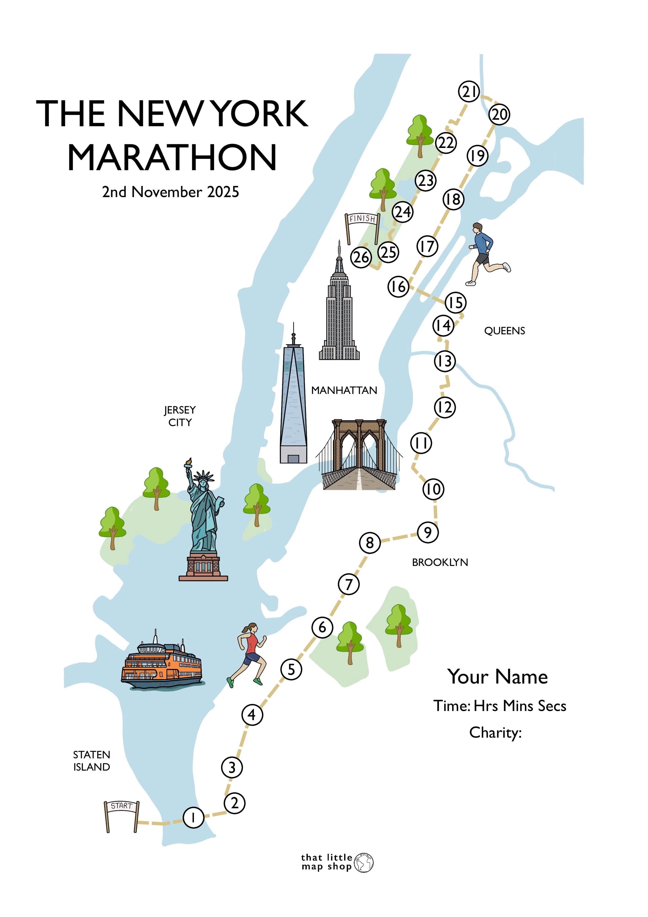 New York Marathon Race Map