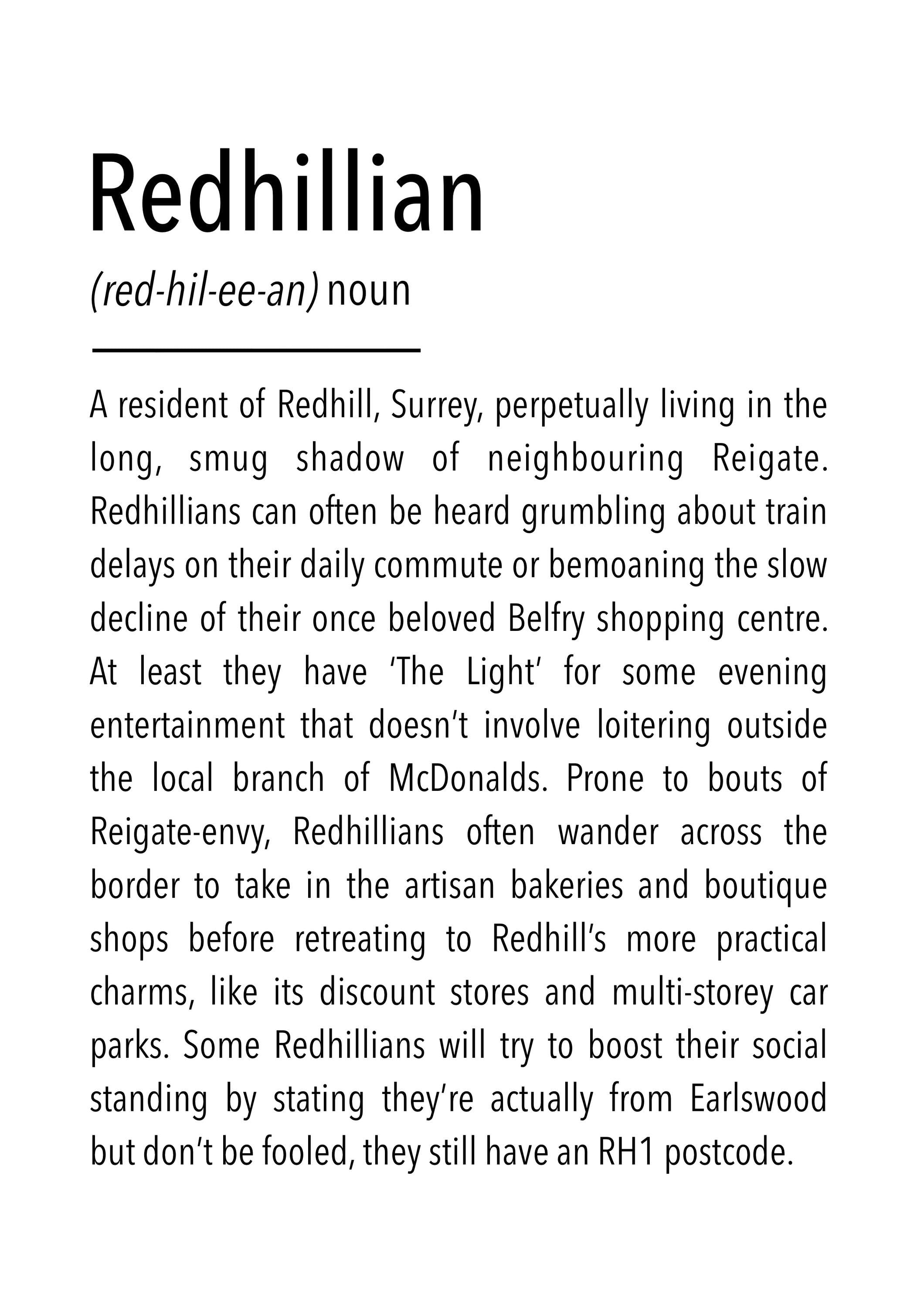 Redhillian Definition Print