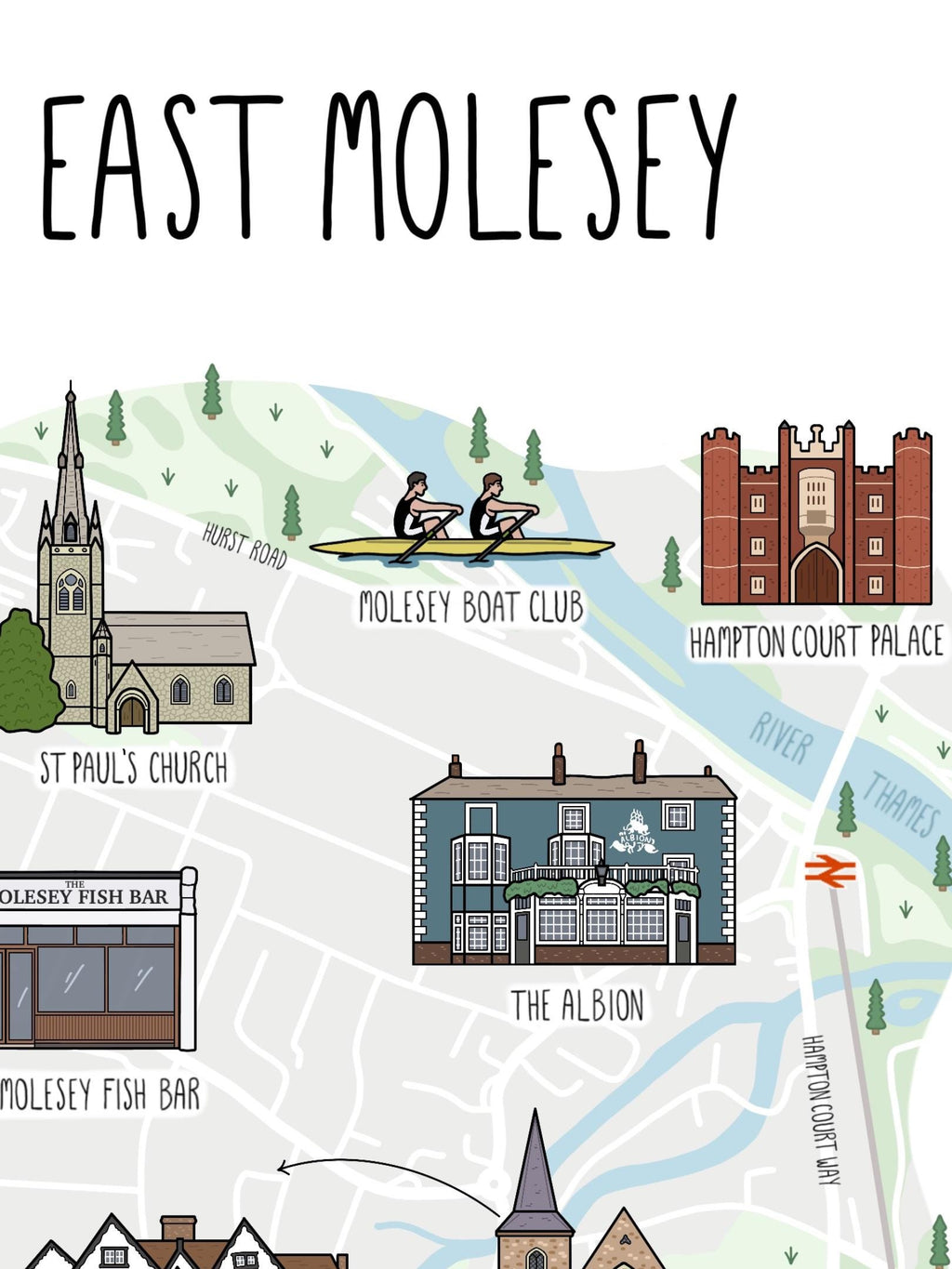 East Molesey Map