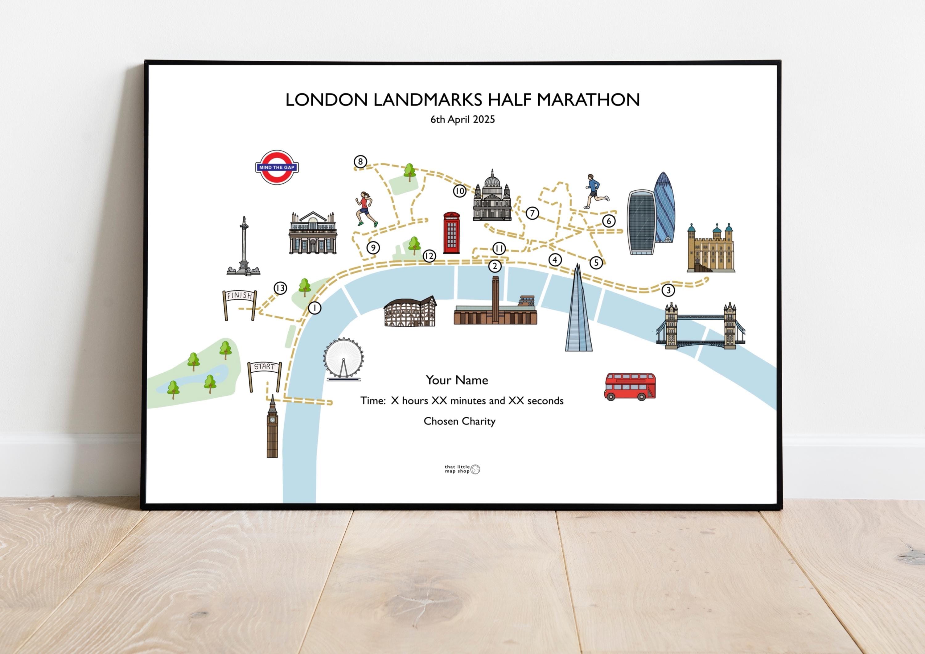 London Landmarks Half Marathon Race Map