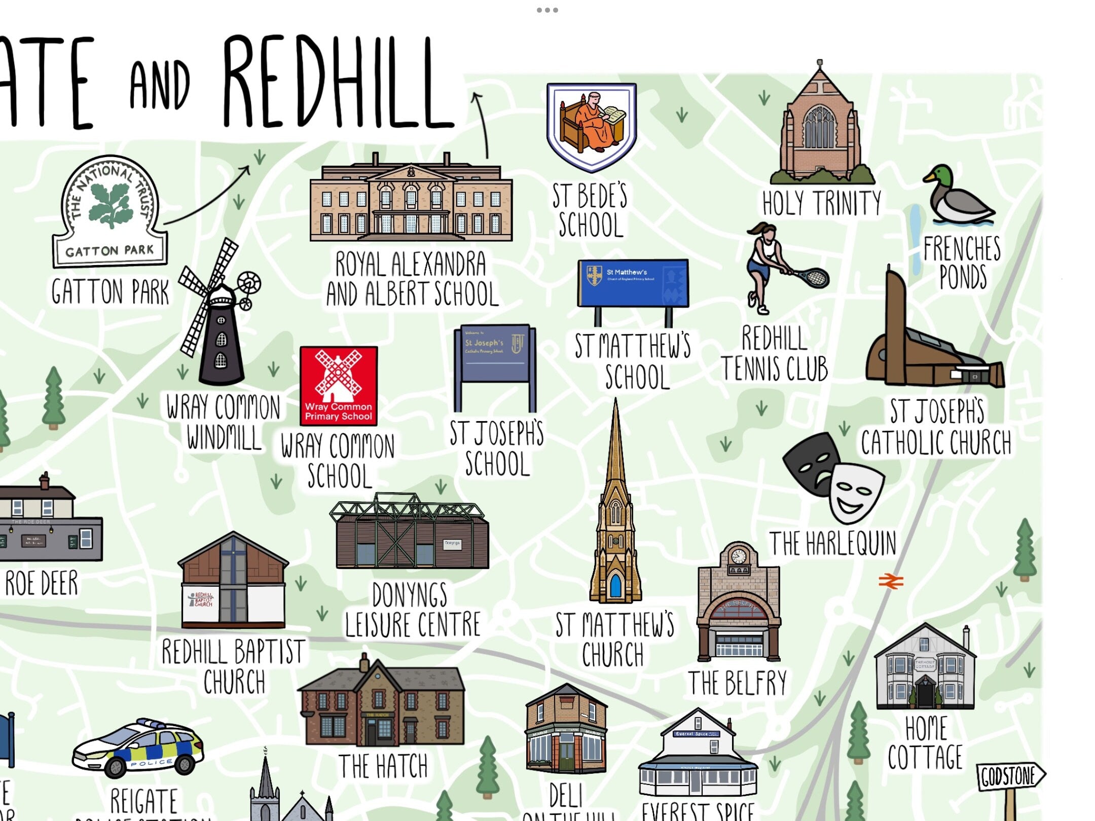 Reigate and Redhill Map