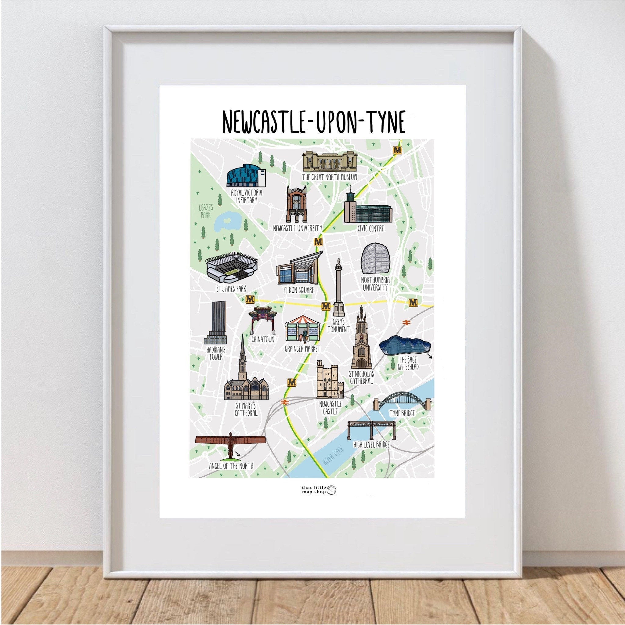 Newcastle upon Tyne Map