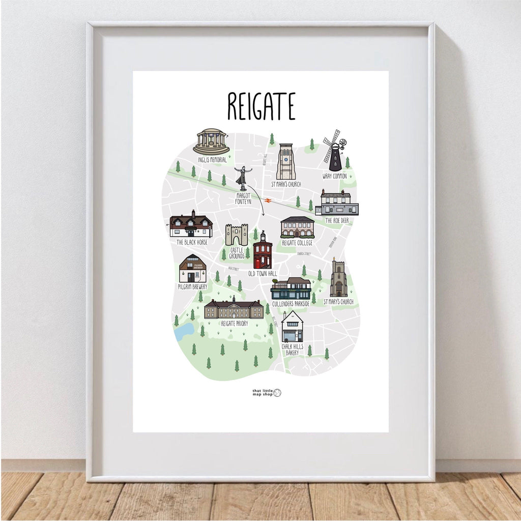 Reigate Map (Portrait)