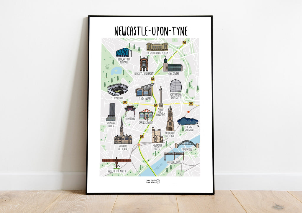 Newcastle upon Tyne Map