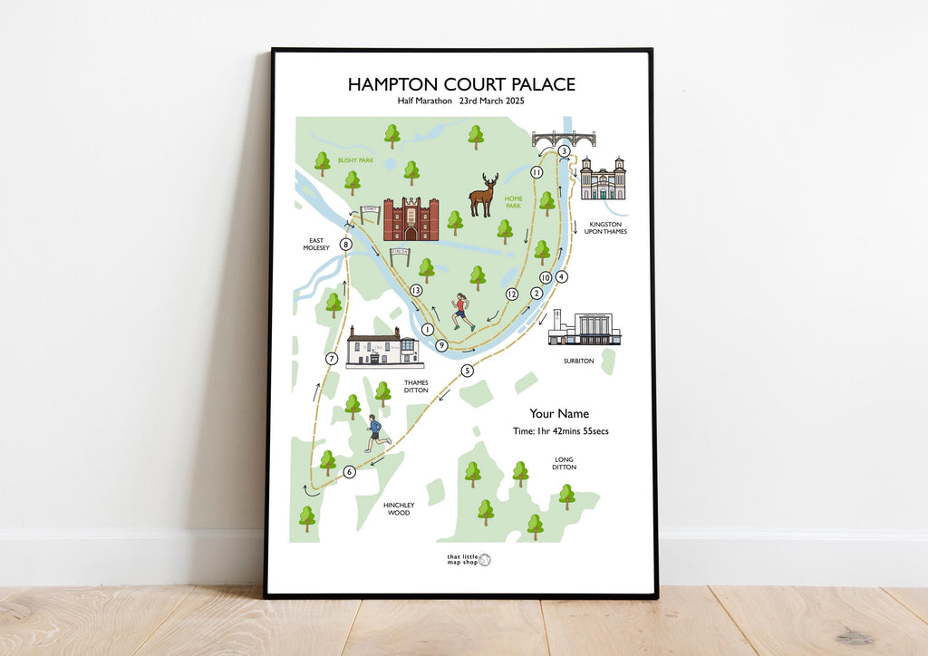 Hampton Court Palace Half Marathon Race Map