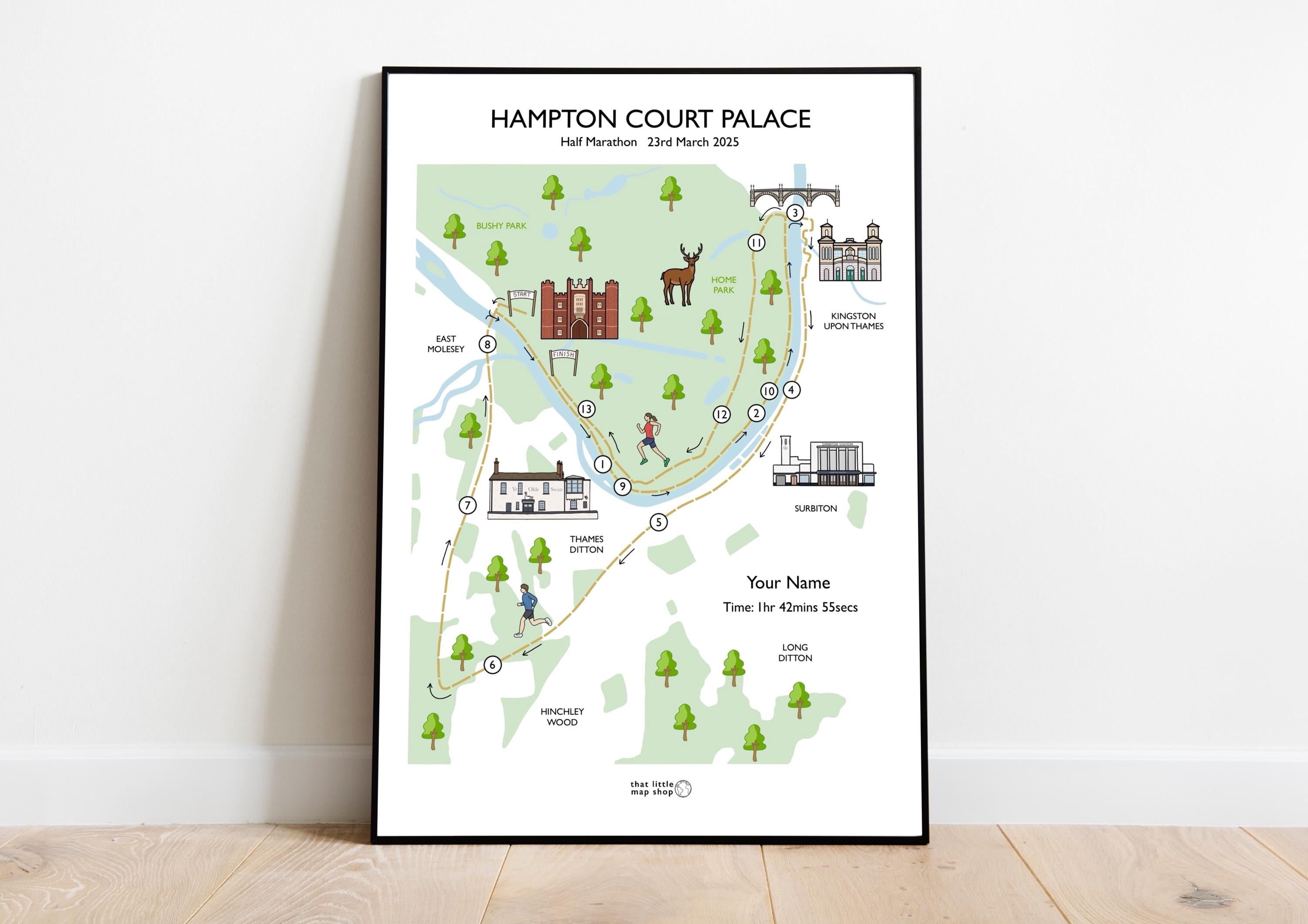 Hampton Court Palace Half Marathon Race Map