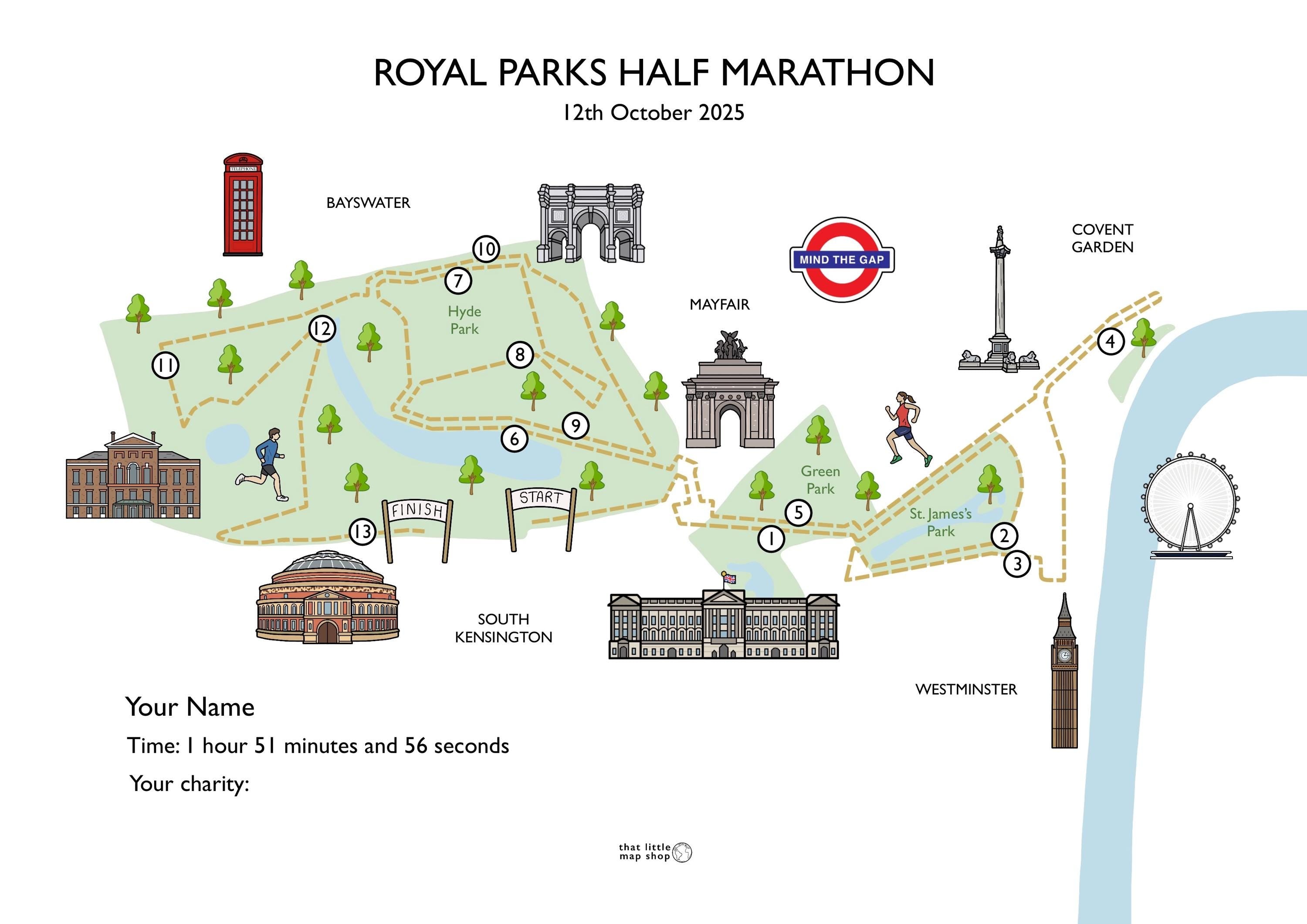 Royal Parks Half Marathon Race Map