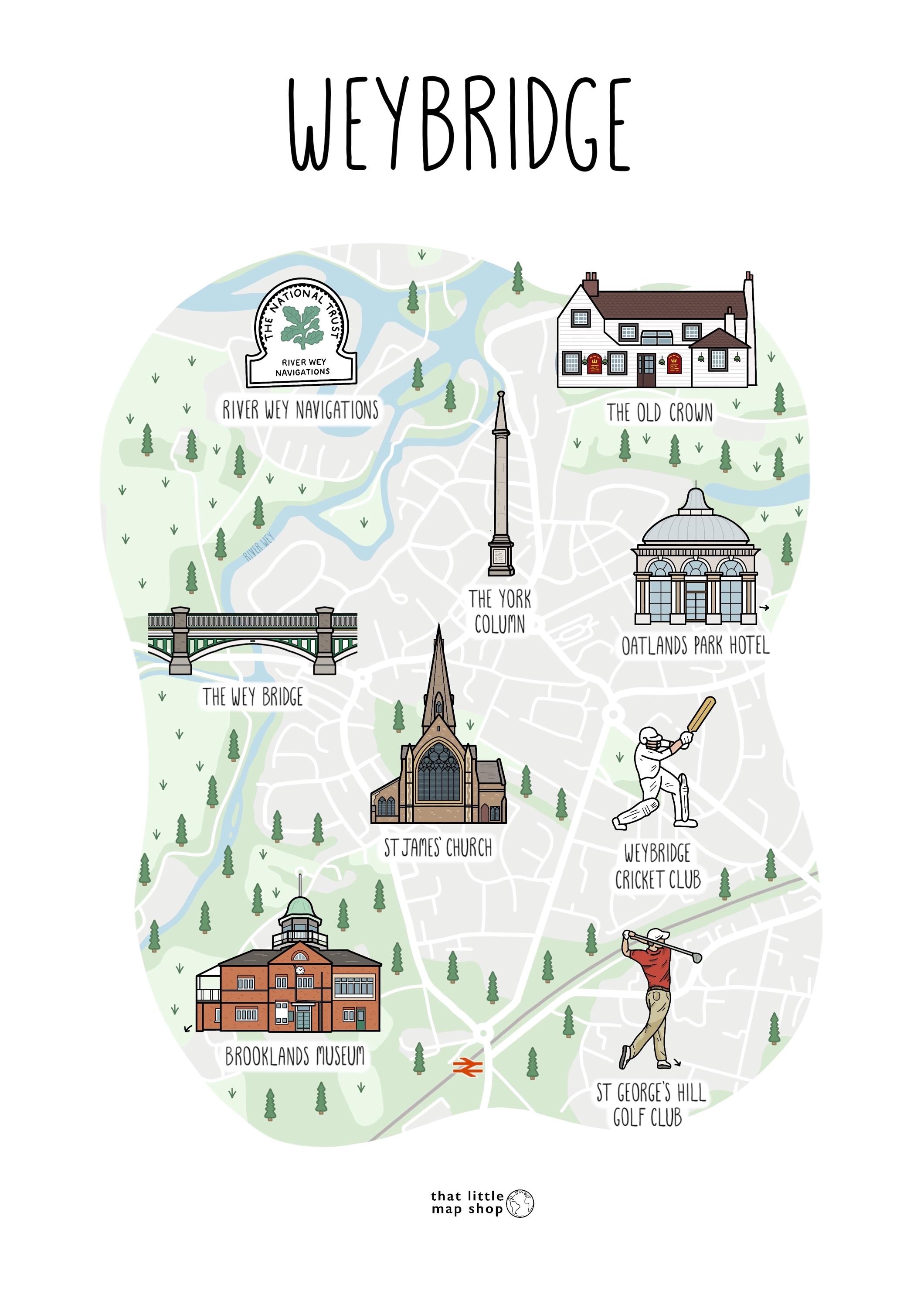 Weybridge Map