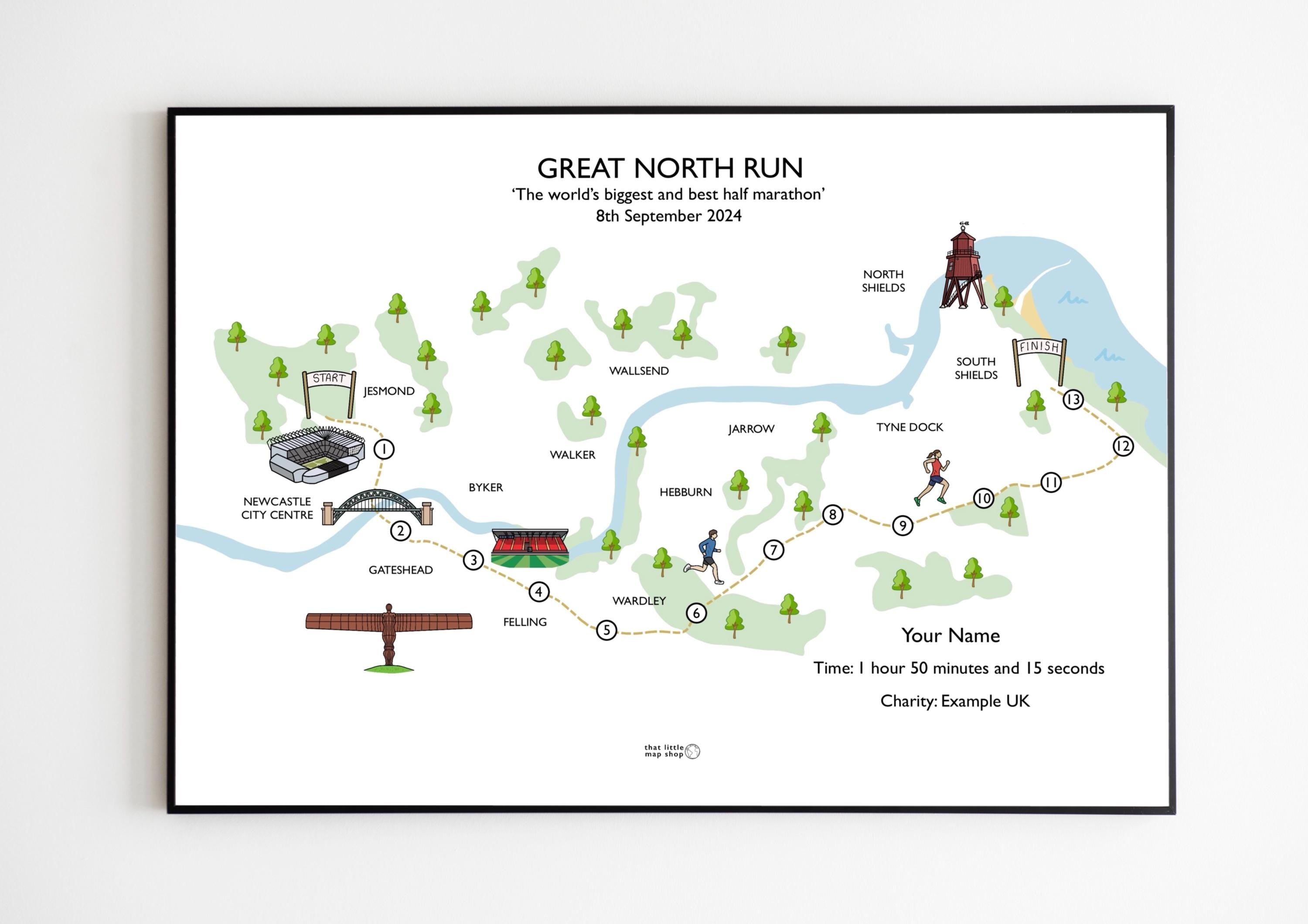 Great North Run Race Map