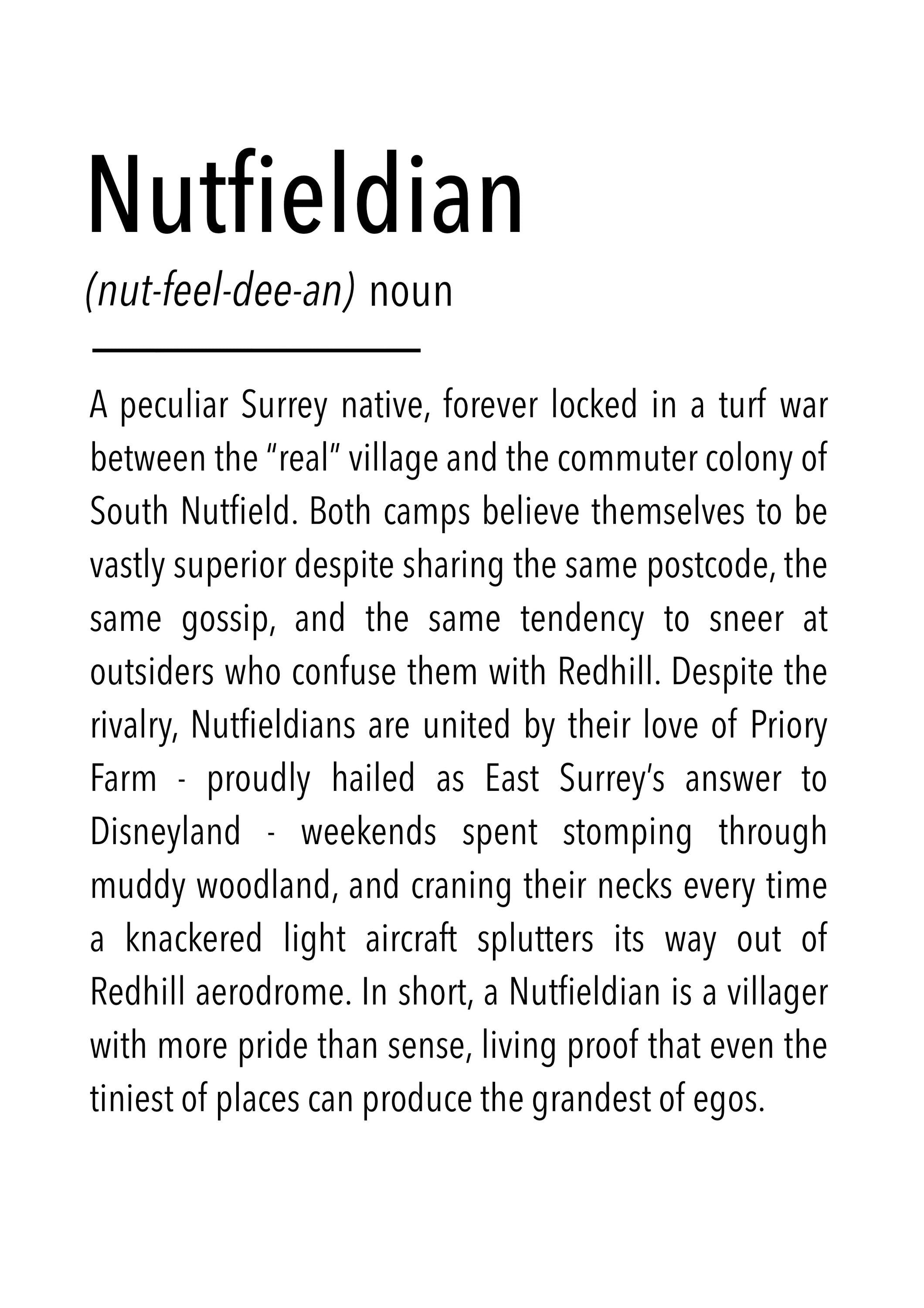Nutfieldian Definition Print