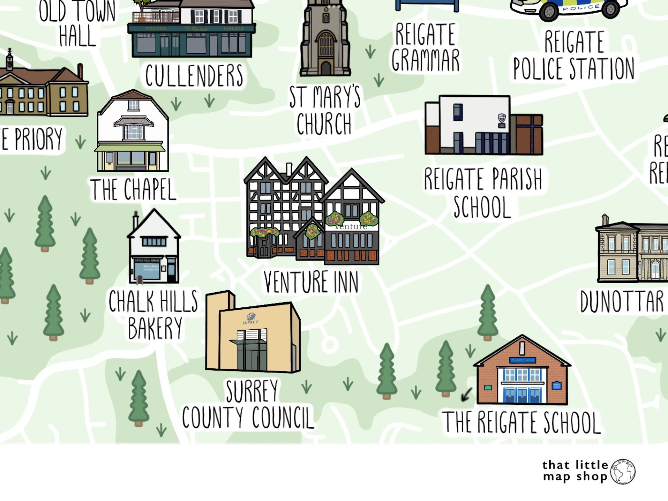 Reigate and Redhill Map