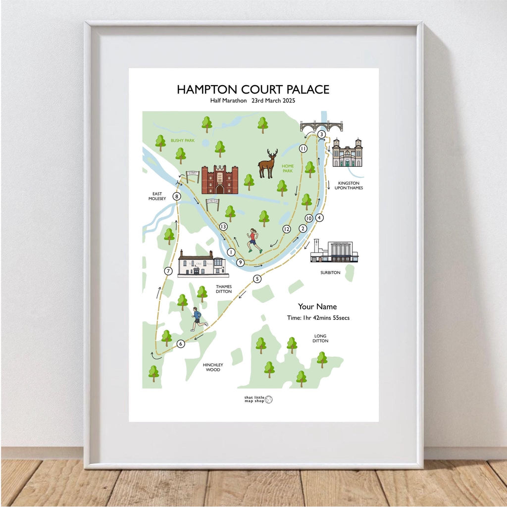 Hampton Court Palace Half Marathon Race Map