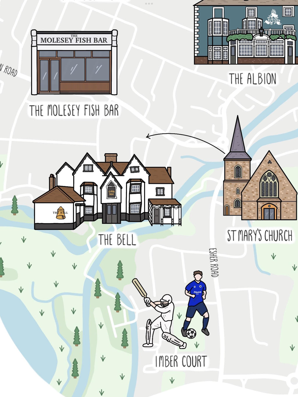 East Molesey Map