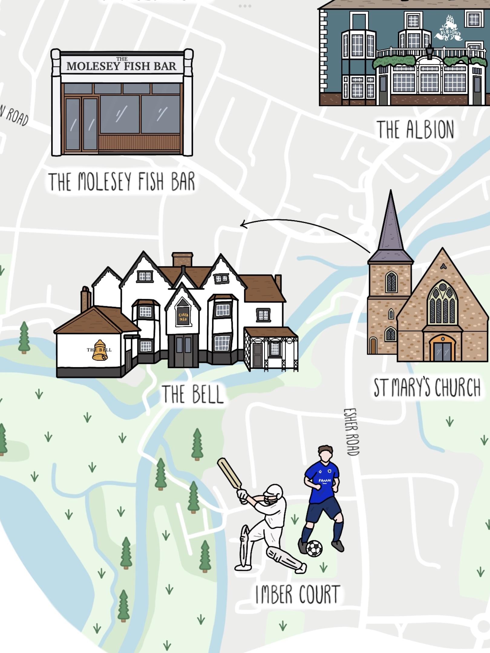 East Molesey Map