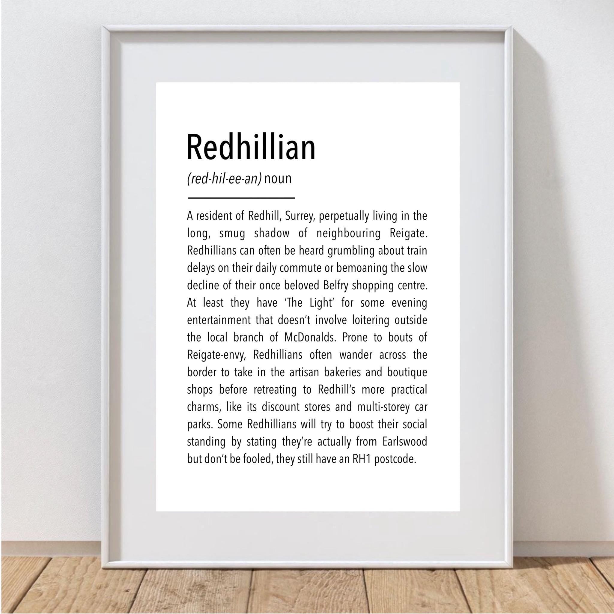 Redhillian Definition Print