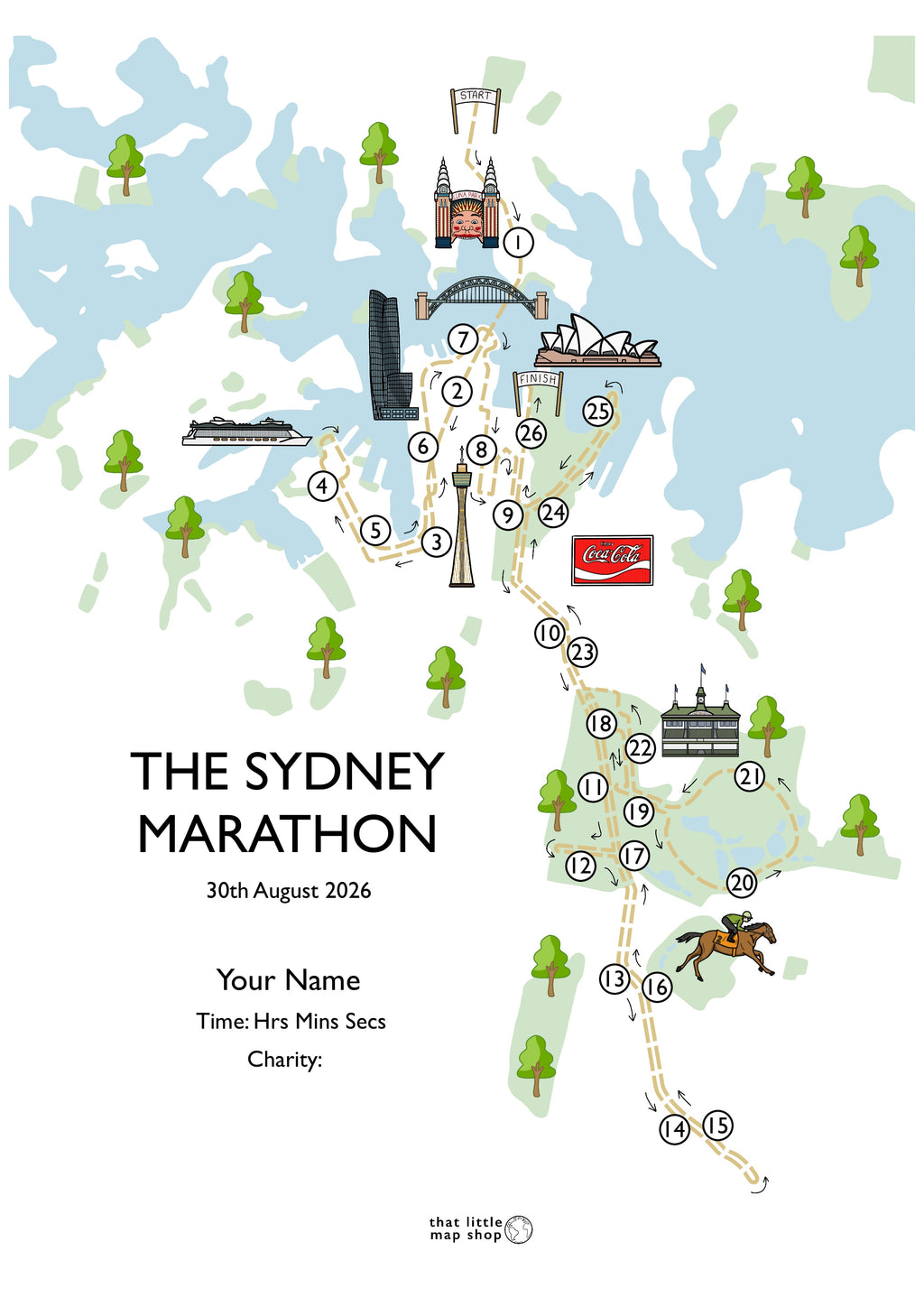 Sydney Marathon Race Map
