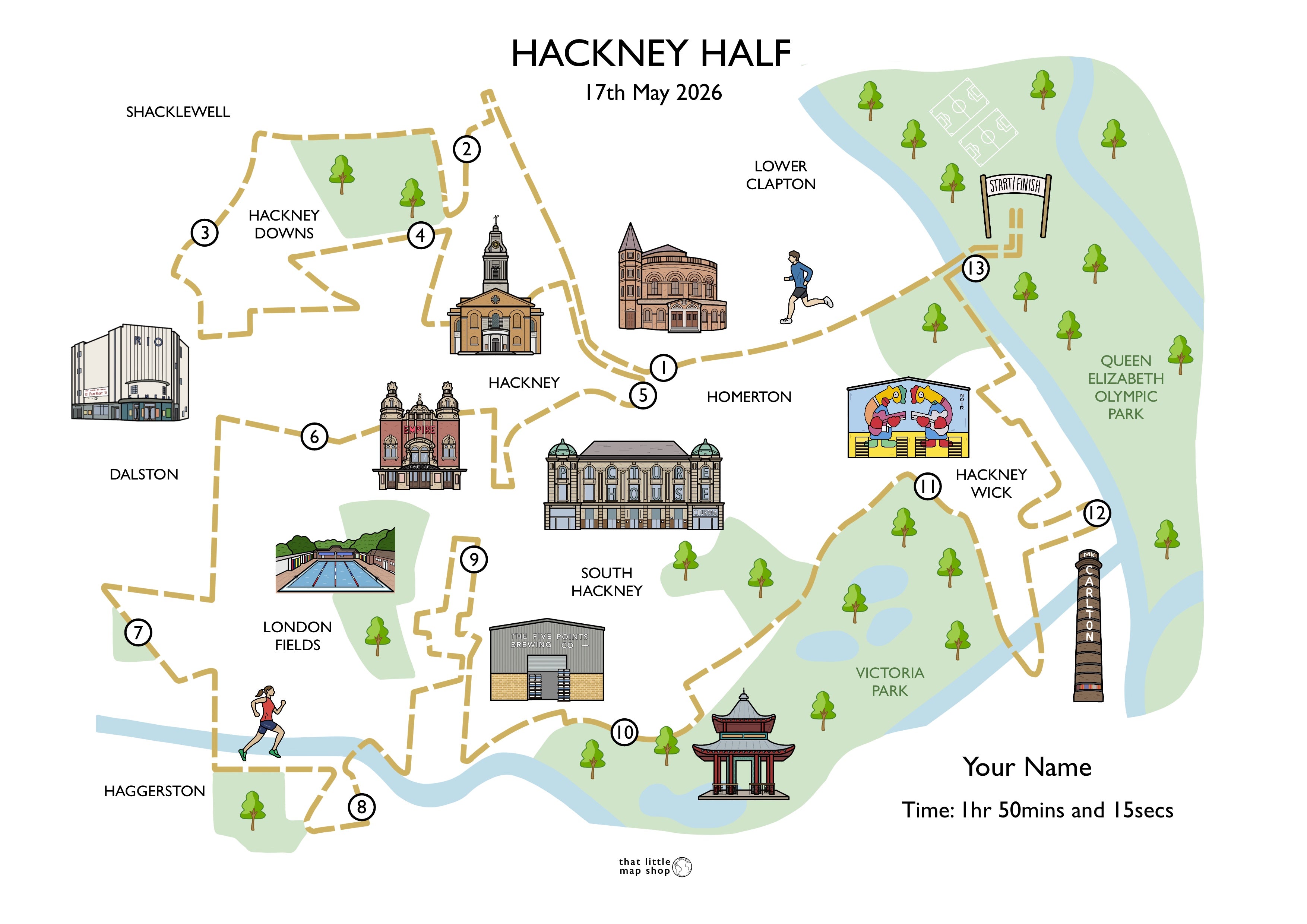 Hackney Half Race Map