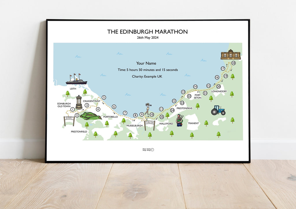 Edinburgh Marathon Race Map