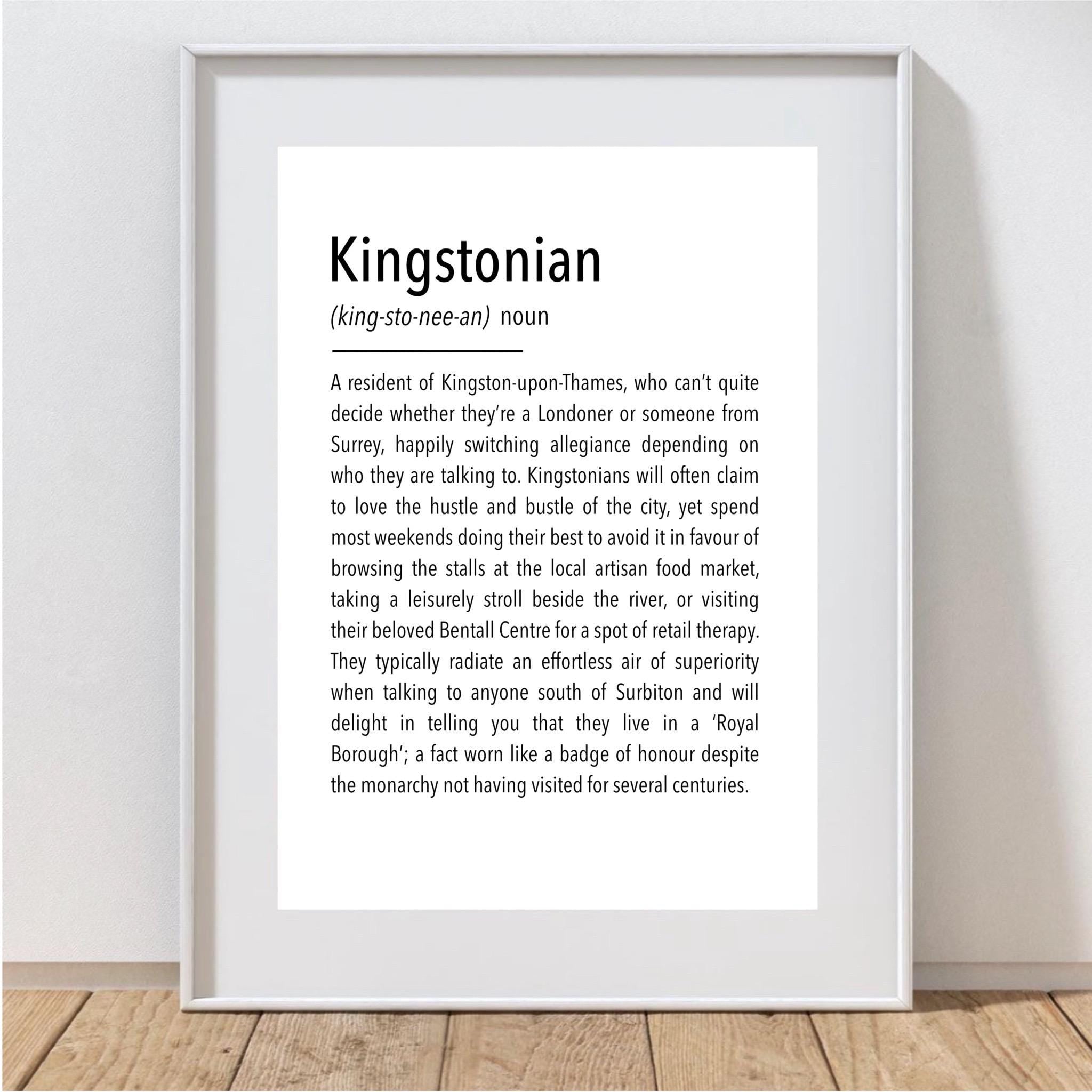 Kingstonian Definition Print