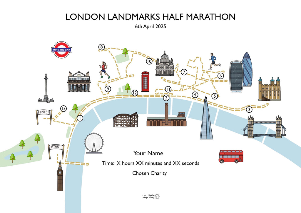 London Landmarks Half Marathon Race Map