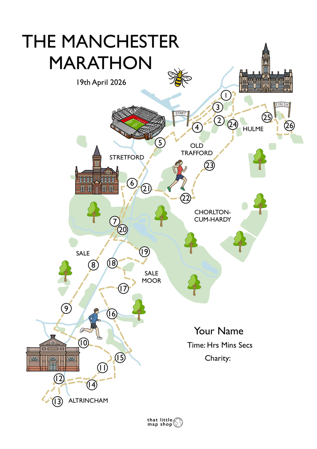 Manchester Marathon Race Map