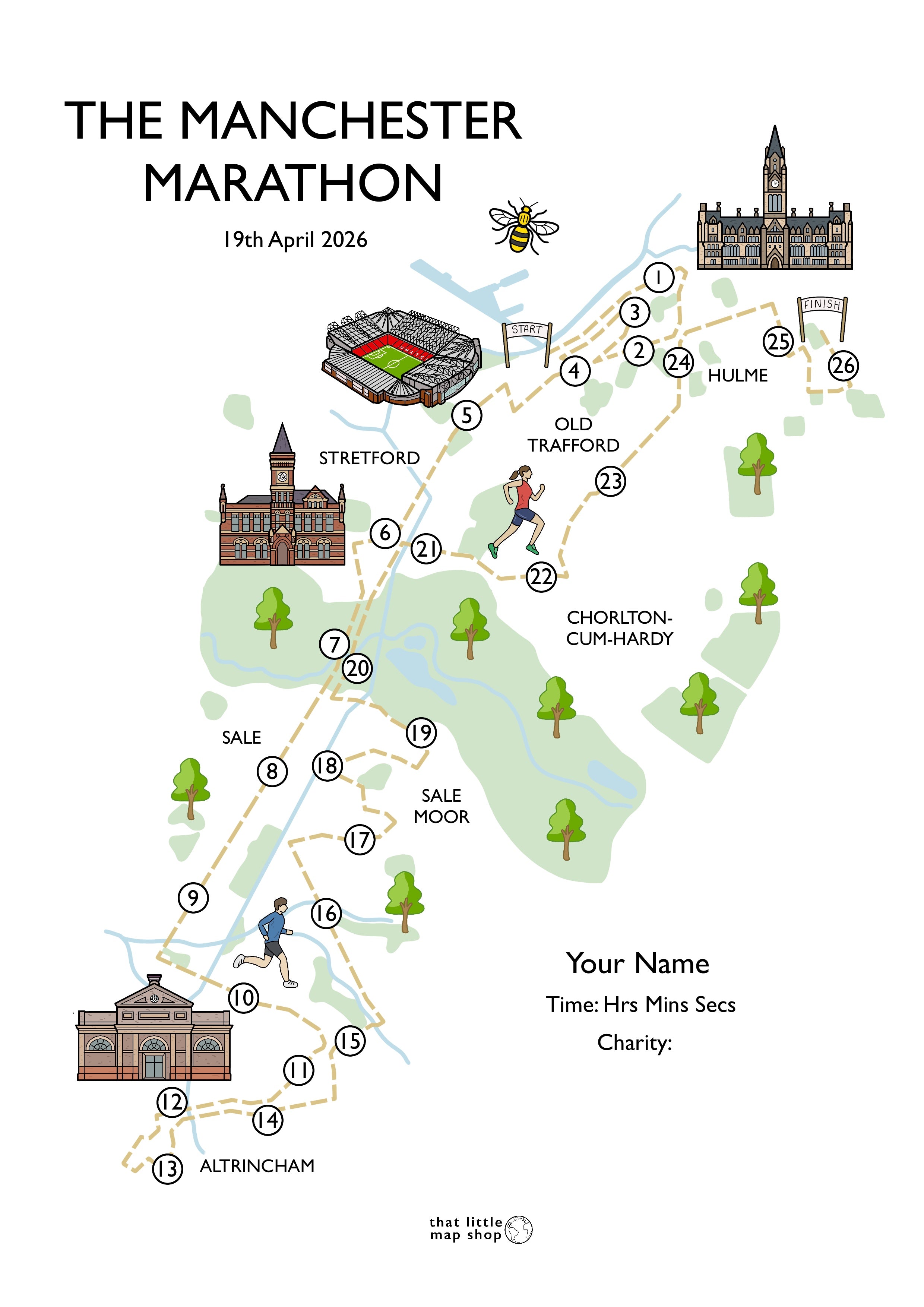 Manchester Marathon Race Map