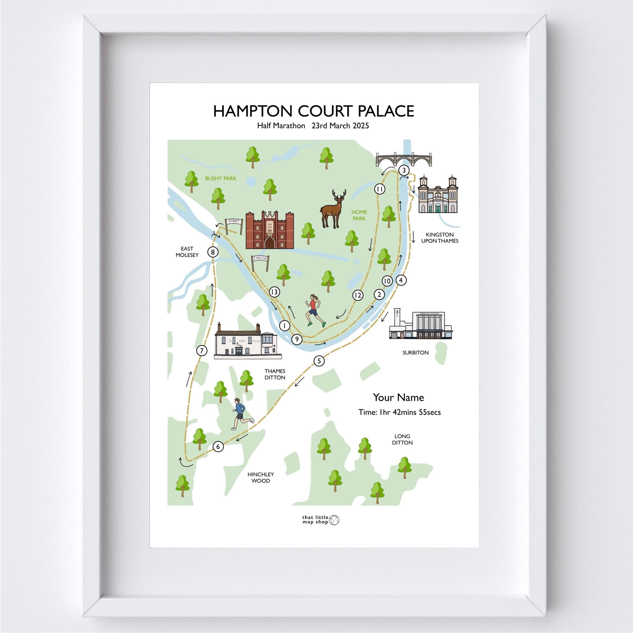 Hampton Court Palace Half Marathon Race Map