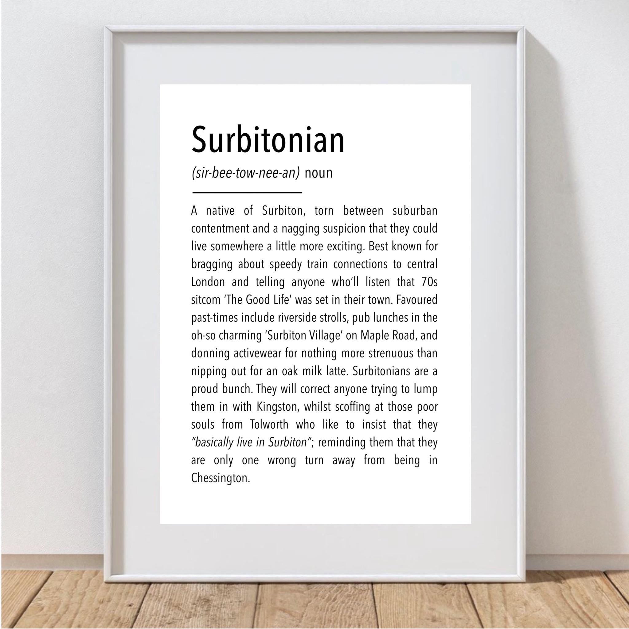 Surbitonian Definition Print