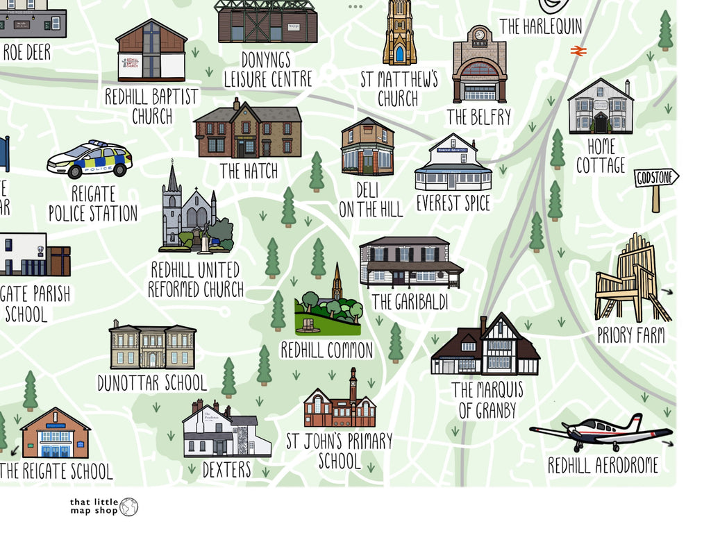 Reigate and Redhill Map