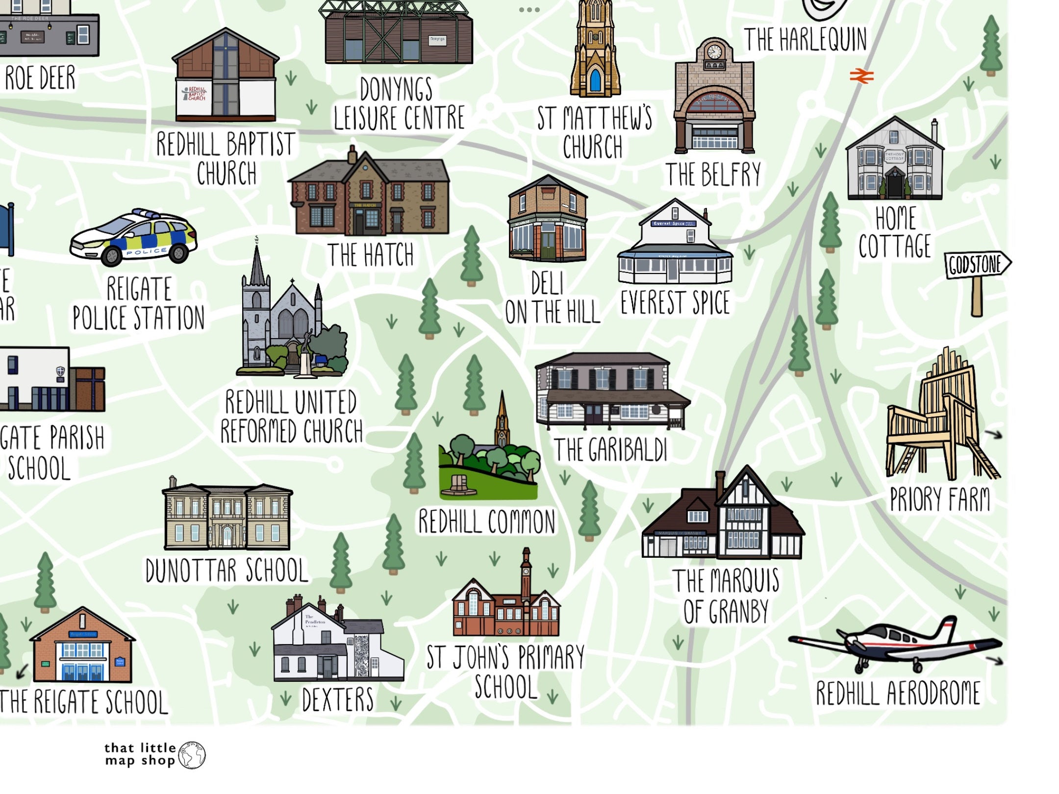 Reigate and Redhill Map