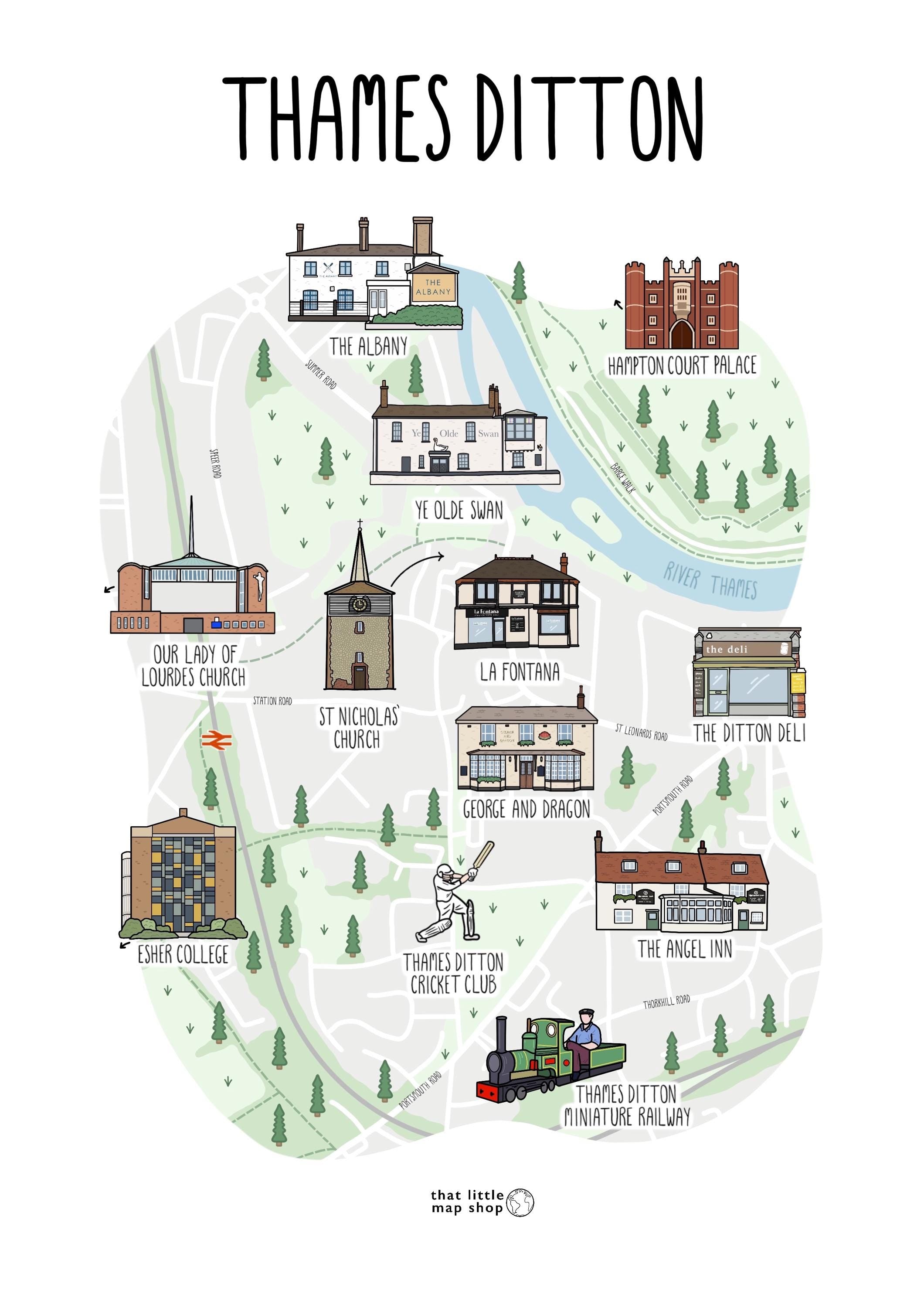 Thames Ditton Map
