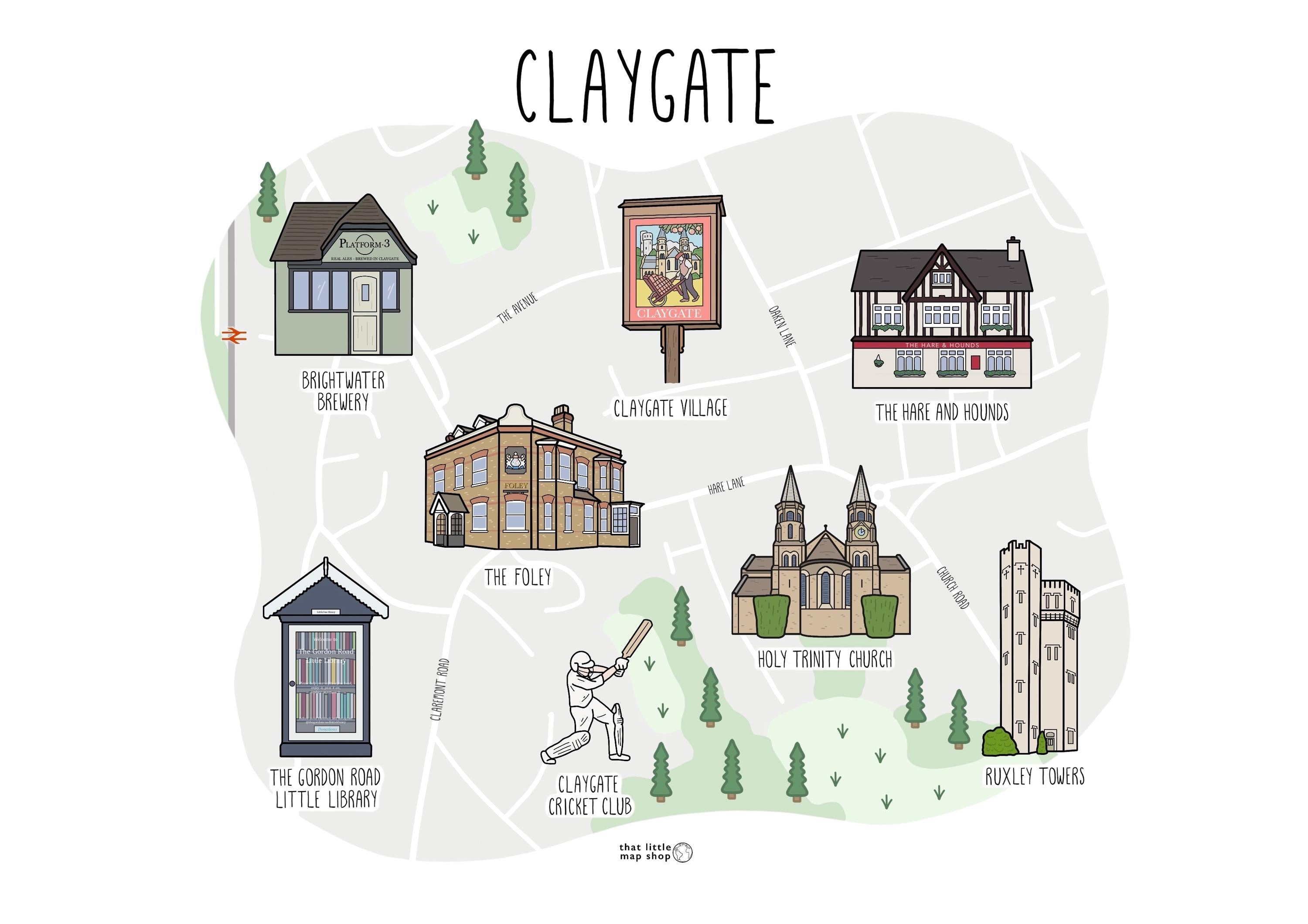 Claygate Map
