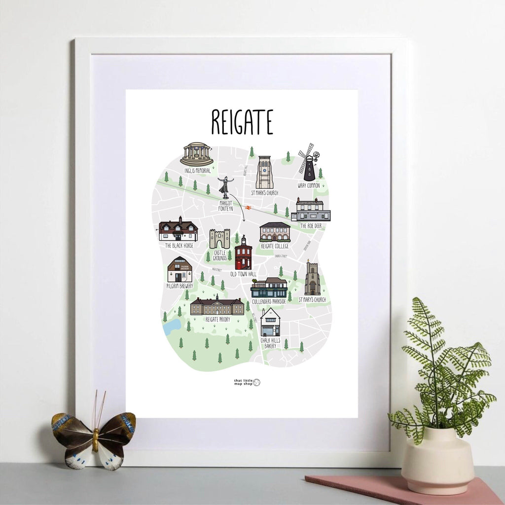 Reigate Map (Portrait)