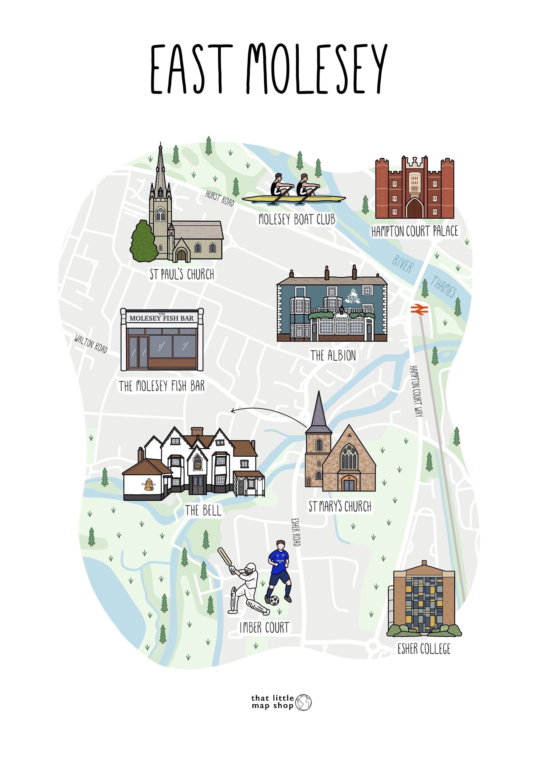 East Molesey Map