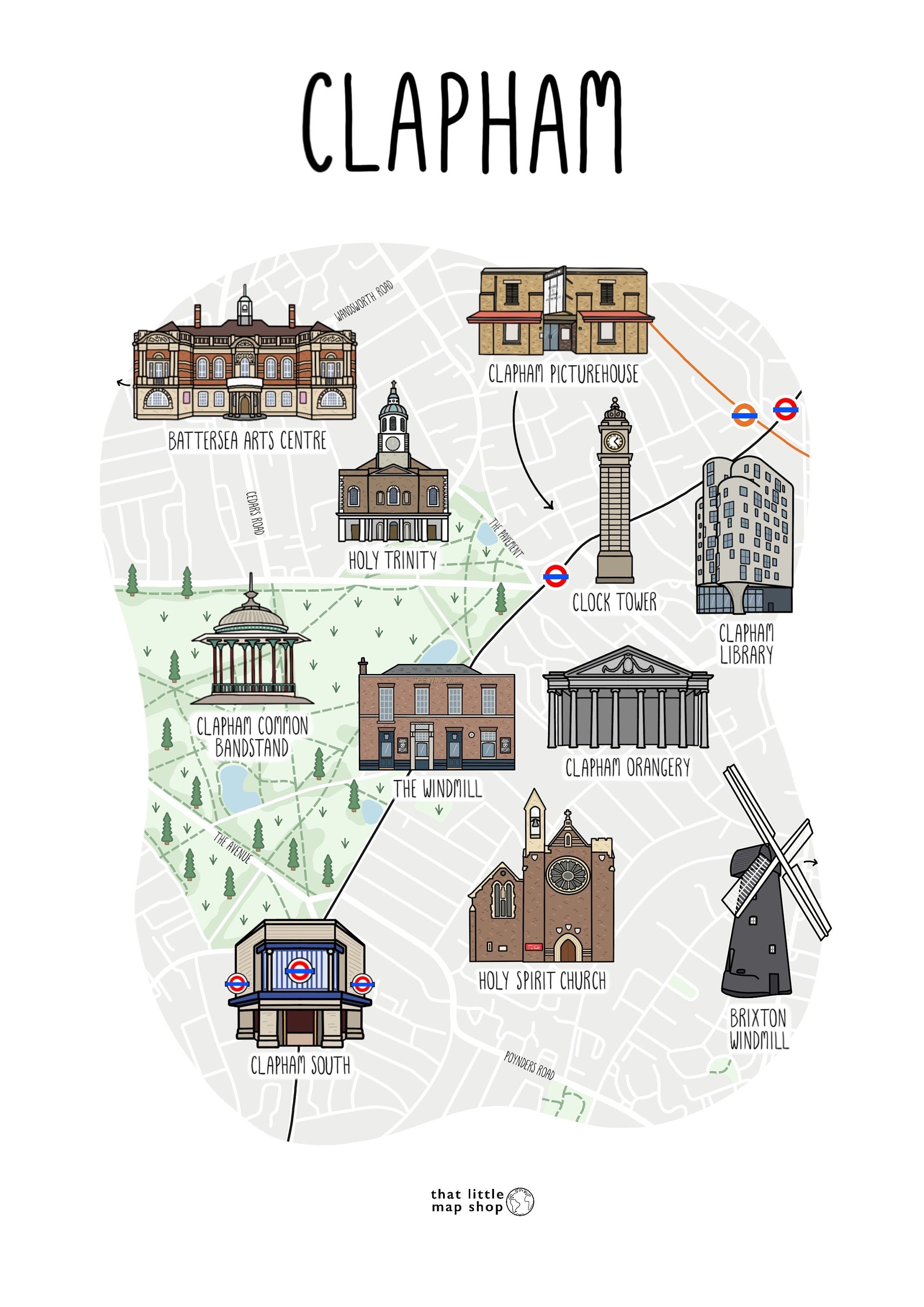 Clapham Map