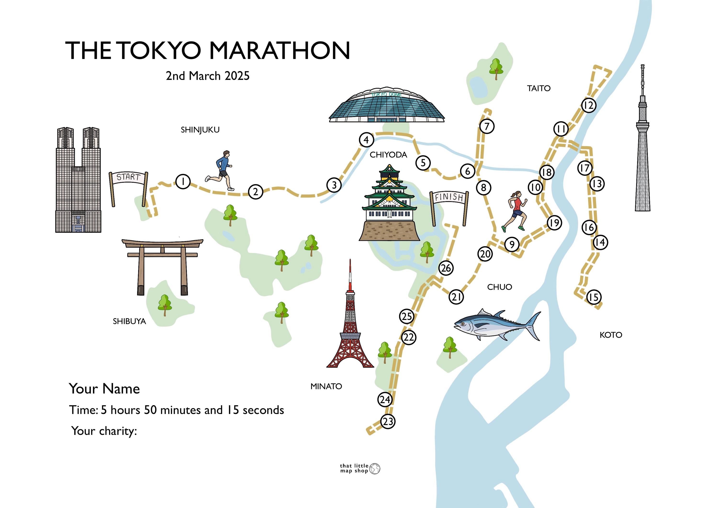 Tokyo Marathon Route Map