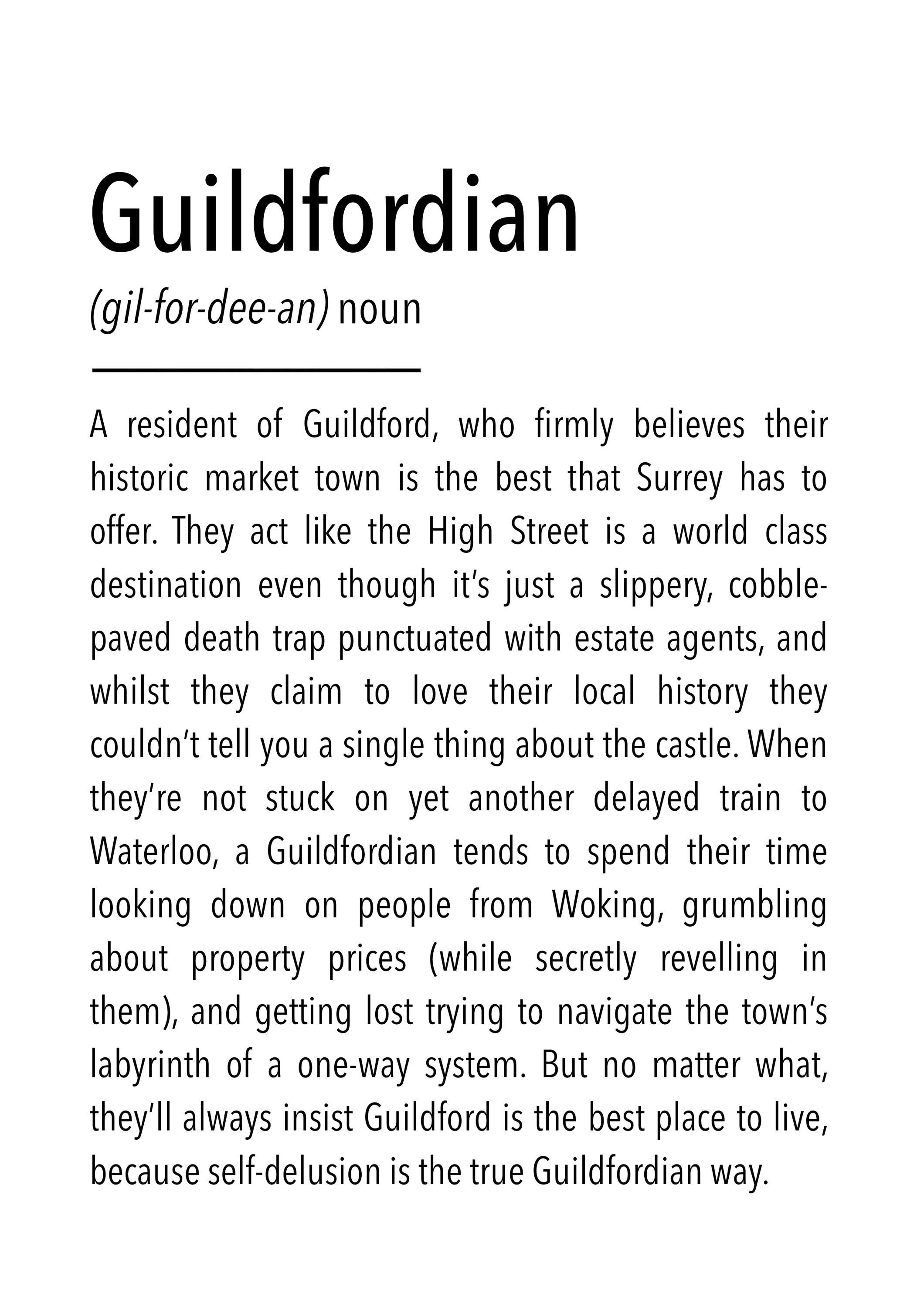 Guildfordian Definition Print