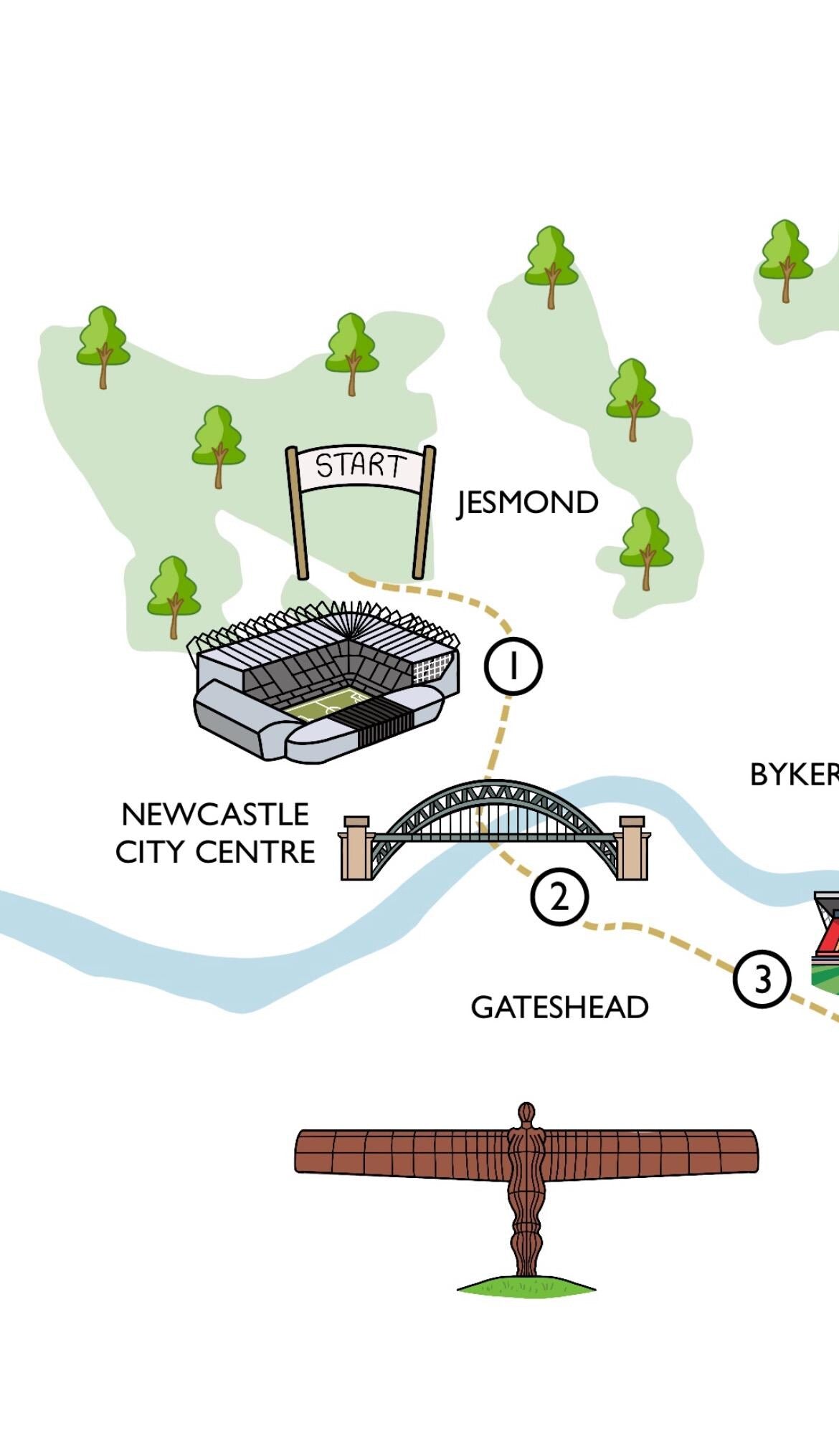 Great North Run Race Map