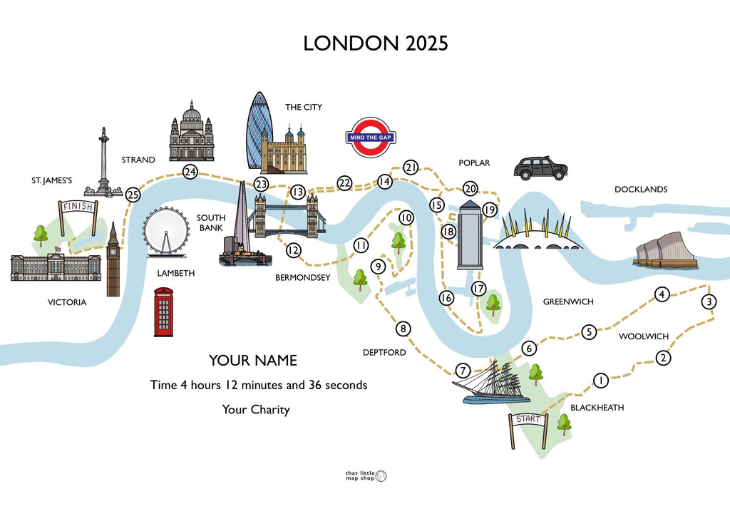 London Race Map - Marathon