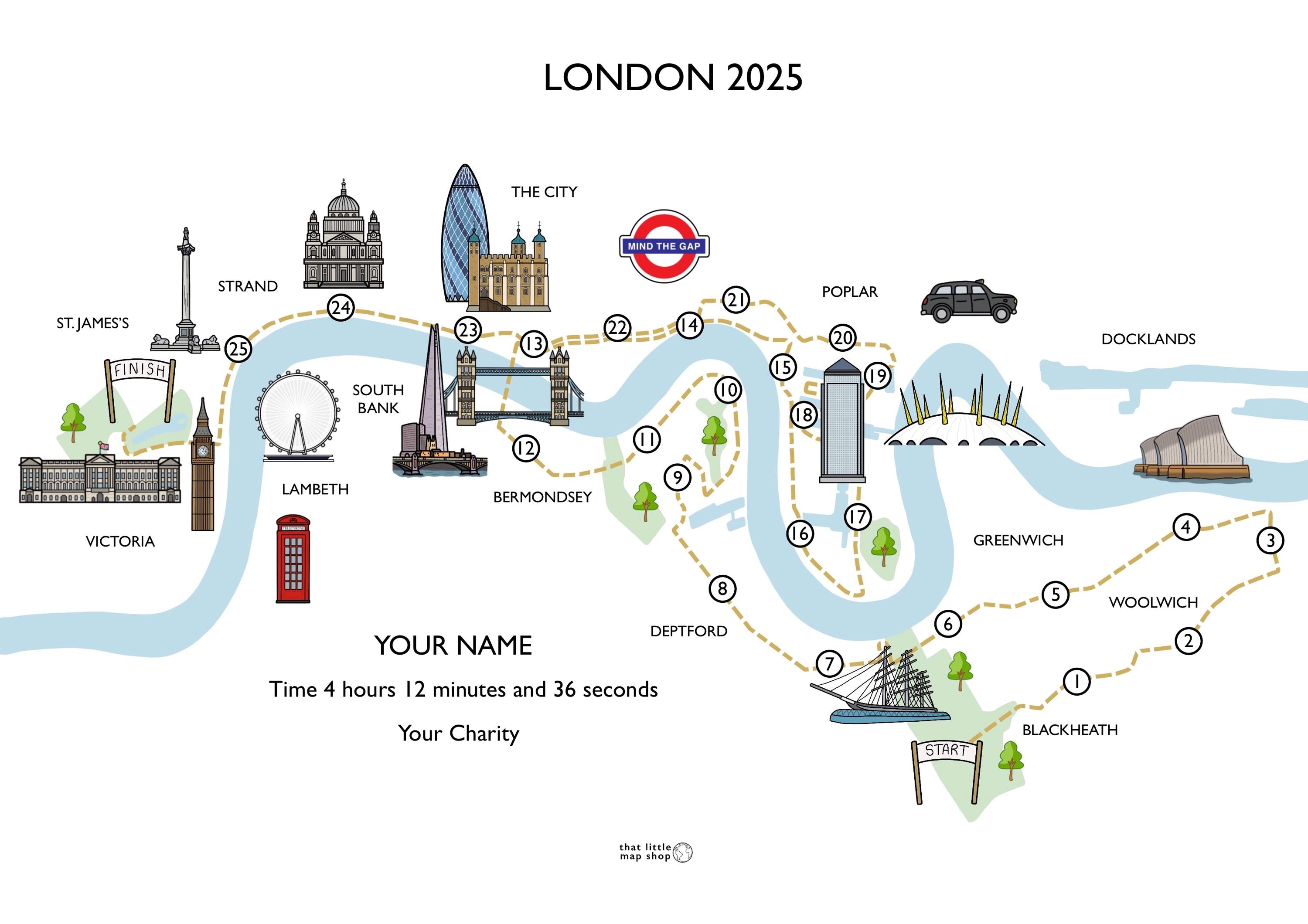 London Race Map - Marathon