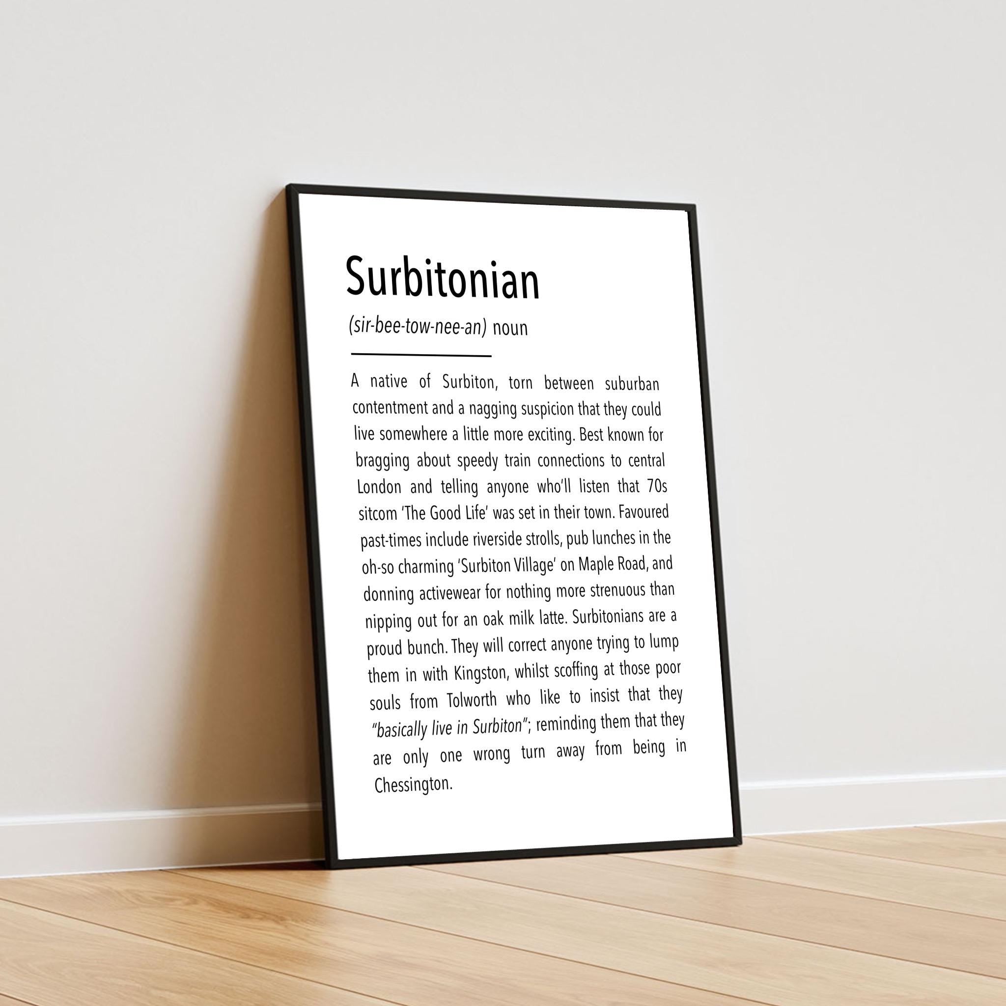 Surbitonian Definition Print