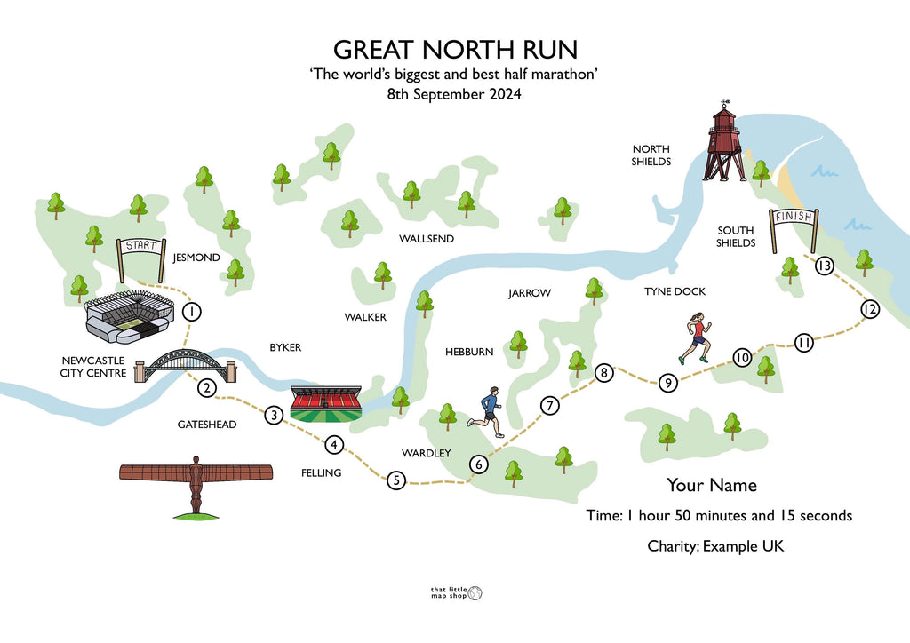 Great North Run Race Map