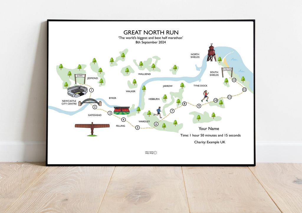 Great North Run Race Map