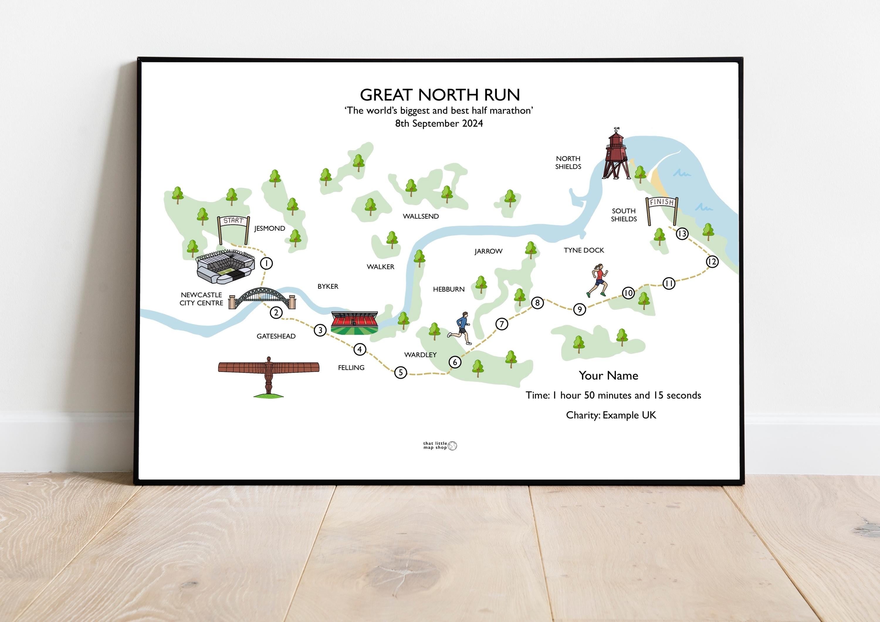 Great North Run Race Map